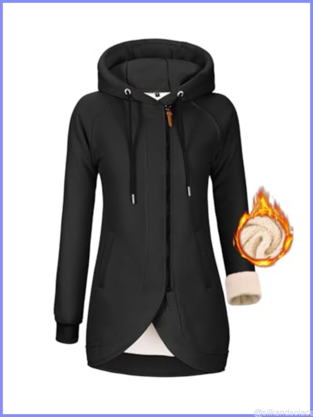 Women's Zip Up Sherpa Fleece Hoodie Jacket